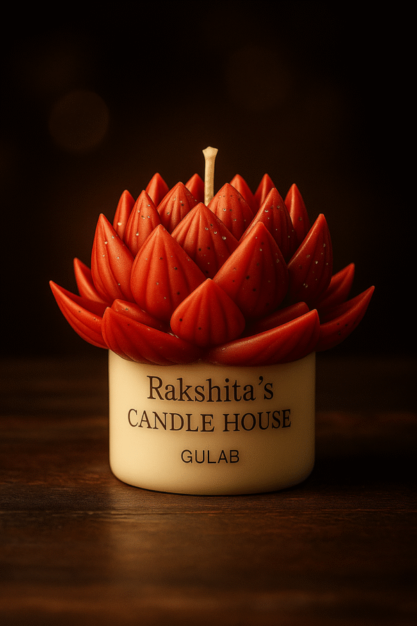 Decorative Flower Scented Candle | Handmade Soy Wax | Indore - Image 2