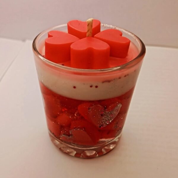 Rose Heart Glow Gel Candle in Glass Jar – Romantic Scented Soy-Gel Candle for Gifting & Home Décor - Image 4
