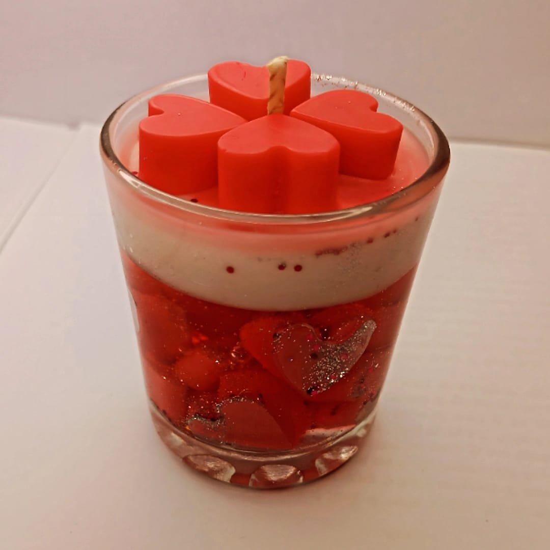 Rose Heart Glow Gel Candle in Glass Jar – Romantic Scented Soy-Gel Candle for Gifting & Home Décor - Image 3