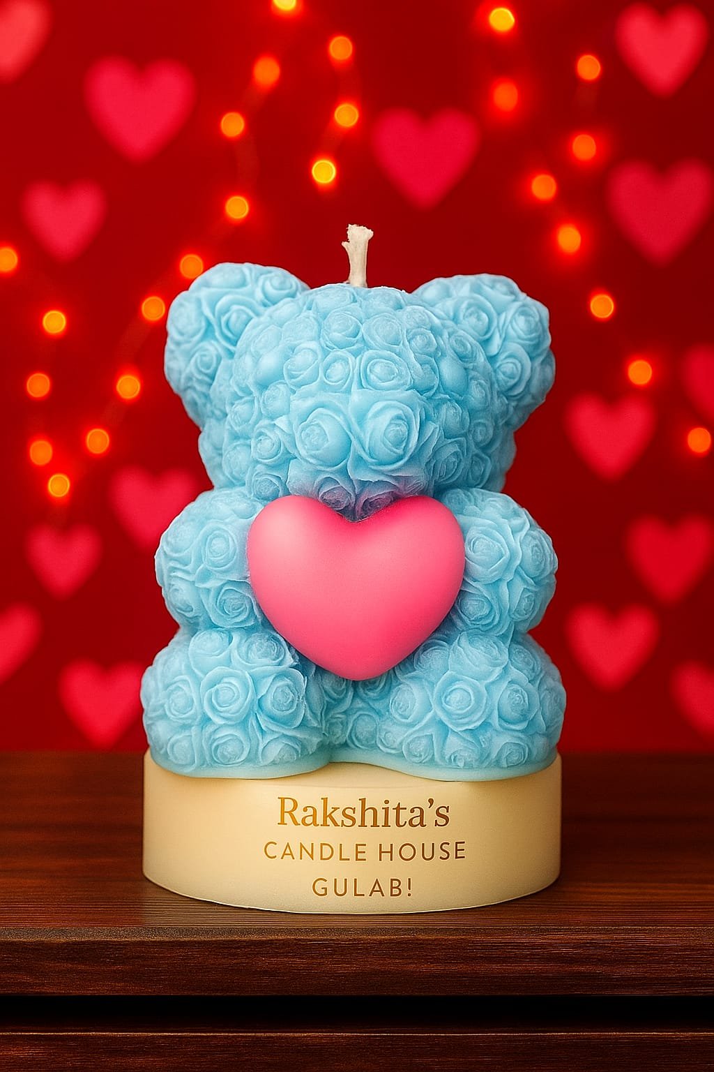 teddy candle, rose teddy candle, pink blue yellow candle, combo candle pack, love gift, handmade wax candle, anniversary candle, gift for her, RakShita’s Candle House