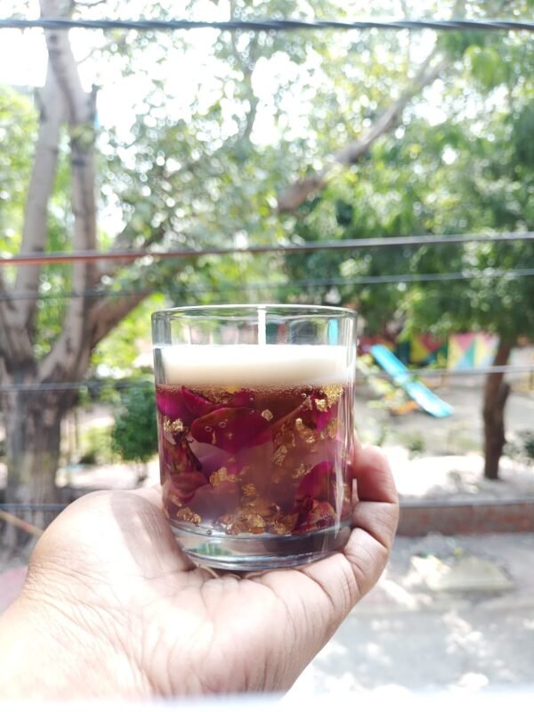 Dried flower Gel Wax Candle