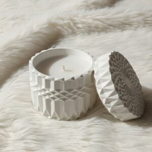 premium pure soy wax concrete jar candle – handcrafted, long lasting & eco friendly